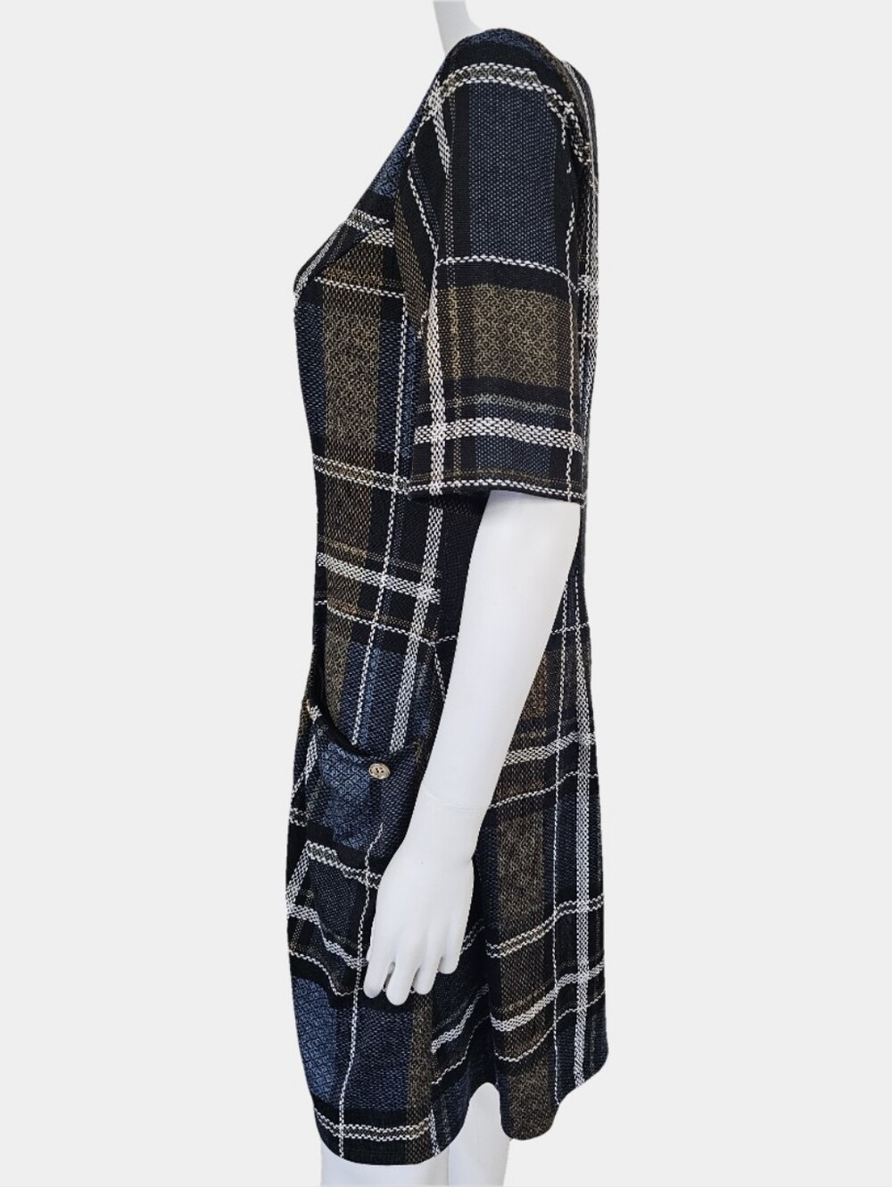 Kate And Lily Short Sleeve Plaid Shift Mini Dress Size 14 - Picture 3 of 10
